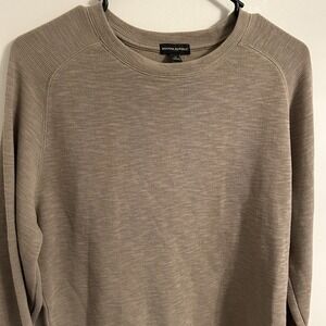 Banana Republic Mens Sweater Beige Long Sleeve Crewneck Tight Knit Pullover‎ M